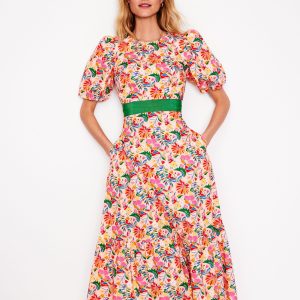 Grosgrain Waist Dress-Multi, Wildflower Trail